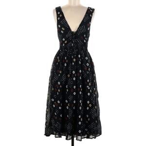 Free People Batiste Wildflower Black Medium Midi Dress
